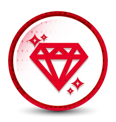 Fototapeta premium Diamond icon misty frozen red round button
