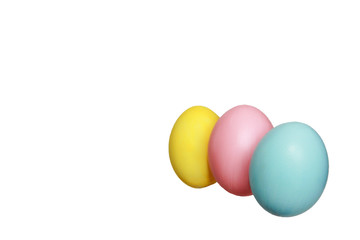 colorful eggs blue yellow pink for easter holiday