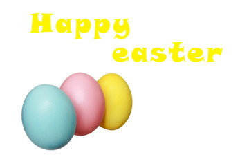 colorful eggs blue yellow pink for easter holiday