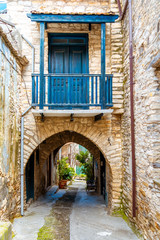 A quiet street in an old traditional village of Pano Lefkara. Larnaca District, Cyprus