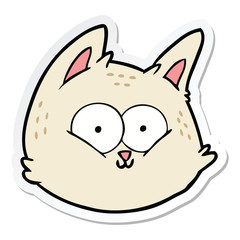 sticker of a cartoon cat face
