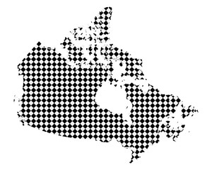 Fototapeta premium Karte von Kanada mit kleinen Rauten