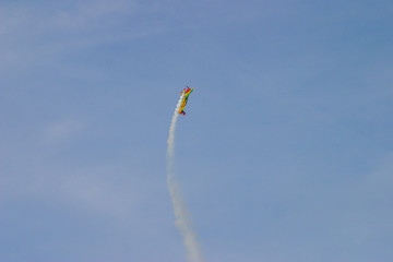 Acrobatic airplane. Air Races. Barcelona. Year 2005