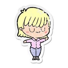 Fototapeta premium distressed sticker of a cartoon woman