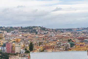 Panorama of Naples, view of the port in the Gulf of Naples. The province of Campania. Italy.
