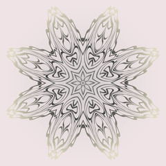 Decorative Ornament With Mandala. Anti-Stress Therapy Pattern. Vector Illustration. Pastel, beige color