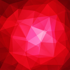 Polygonal vector background. Can be used in cover design, book design, website background. Vector illustration. Red, pink colors.