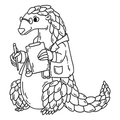 Pangolin the doctor. Coloring book.