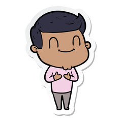 sticker of a cartoon friendly man