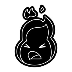 cartoon icon kawaii cute fire flame