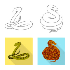 Isolated object of mammal and danger logo. Set of mammal and medicine stock symbol for web.