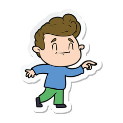 sticker of a happy cartoon man