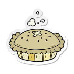sticker of a cartoon pie