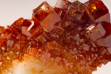 Natural mineral red vanadinite cubes texture