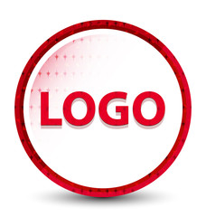 Logo misty frozen red round button