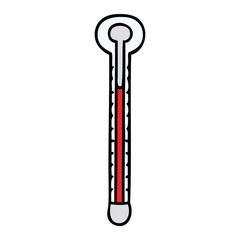 quirky hand drawn cartoon thermometer