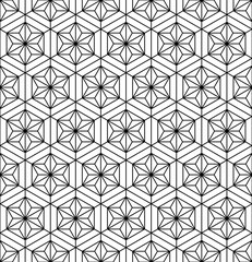 Seamless pattern based on Japanese geometric ornament .Black and white.