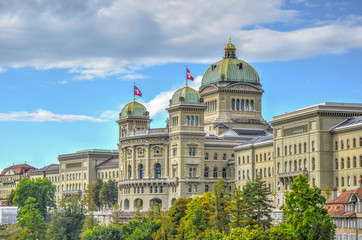 The Swiss Bundeshaus in Bern. Government building