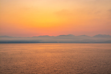 golden sunrise in greece