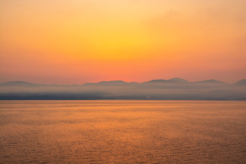 golden sunrise in greece