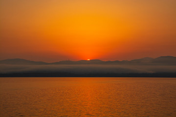 golden sunrise in greece