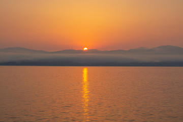 golden sunrise in greece