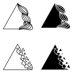 Set of triangle abstract logo elements.
