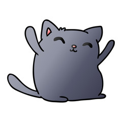 gradient cartoon of cute kawaii cat