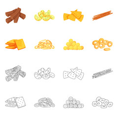 Vector design of Oktoberfest and bar symbol. Set of Oktoberfest and cooking stock vector illustration.