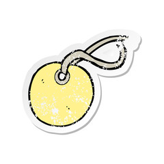 retro distressed sticker of a cartoon luggage tag