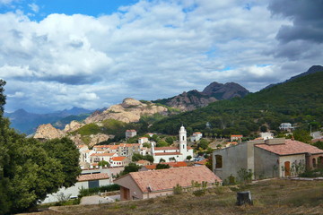 Fototapeta na wymiar Corsica-outlook at the village Piana