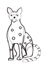 instant sketch, cat sculpture