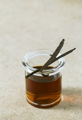 vanilla extract on light surface