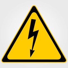 High Voltage Warning sign. Vector illustration.