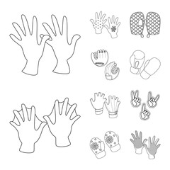 Vector design of accessory and style sign. Set of accessory and distinctive stock symbol for web.