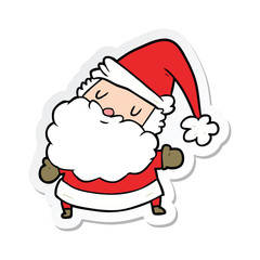 sticker of a cartoon santa claus
