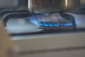 flames of gas stove