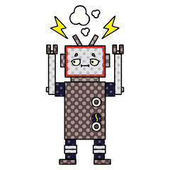 comic book style cartoon robot