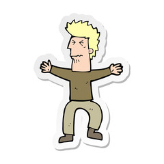 sticker of a cartoon stressed out man
