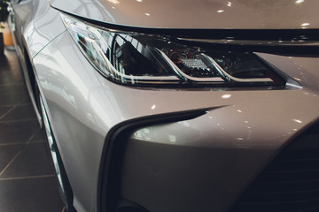 Close Up of a New Car Headlight.