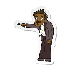 sticker of a cartoon man trembling with key unlocking