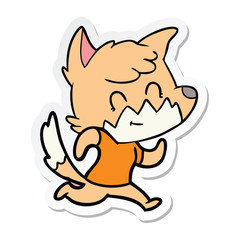 sticker of a cartoon friendly fox