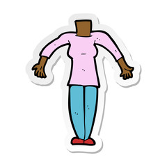 sticker of a cartoon female body