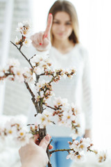 Woman with allergies