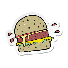 sticker of a cartoon burger