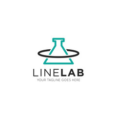 laboratory tube logo and icon vector illustration design template