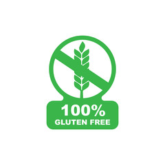 Gluten free label vector. Wheat gluten free grain icon
