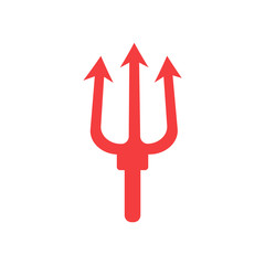 trident logo design. Pitchfork devil set. Trident devil icon