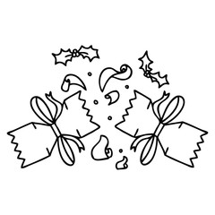 Fototapeta premium quirky line drawing cartoon popped cracker