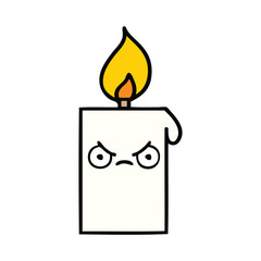 cute cartoon lit candle